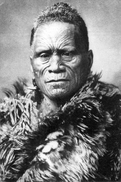 1880年以前のマオリ人の肖像 作： New Zealander Photographer